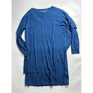 Soft Surroundings Marla Dress Womens XL Lagonlook Blue Knit V-Neck Midi